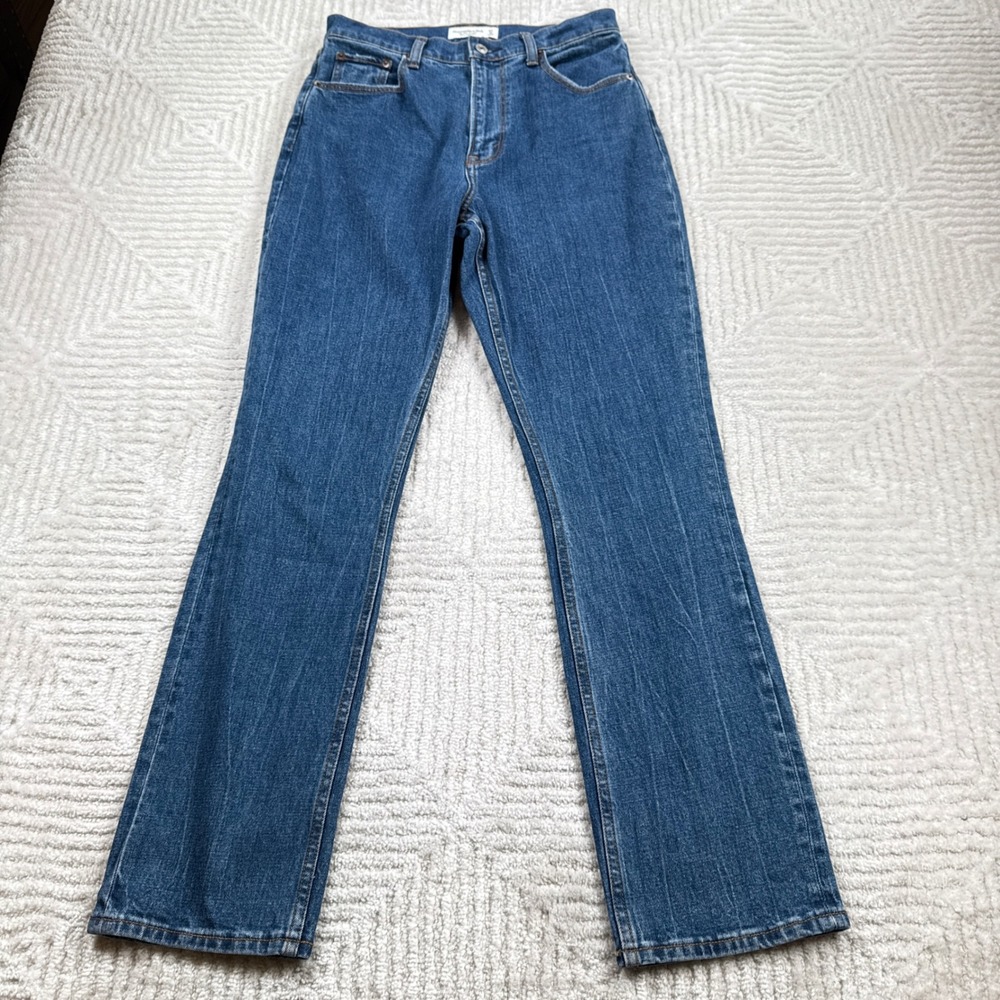 Abercrombie & Fitch Slim Straight Jeans Women 27/4S Blue Curve Love Ultra High R